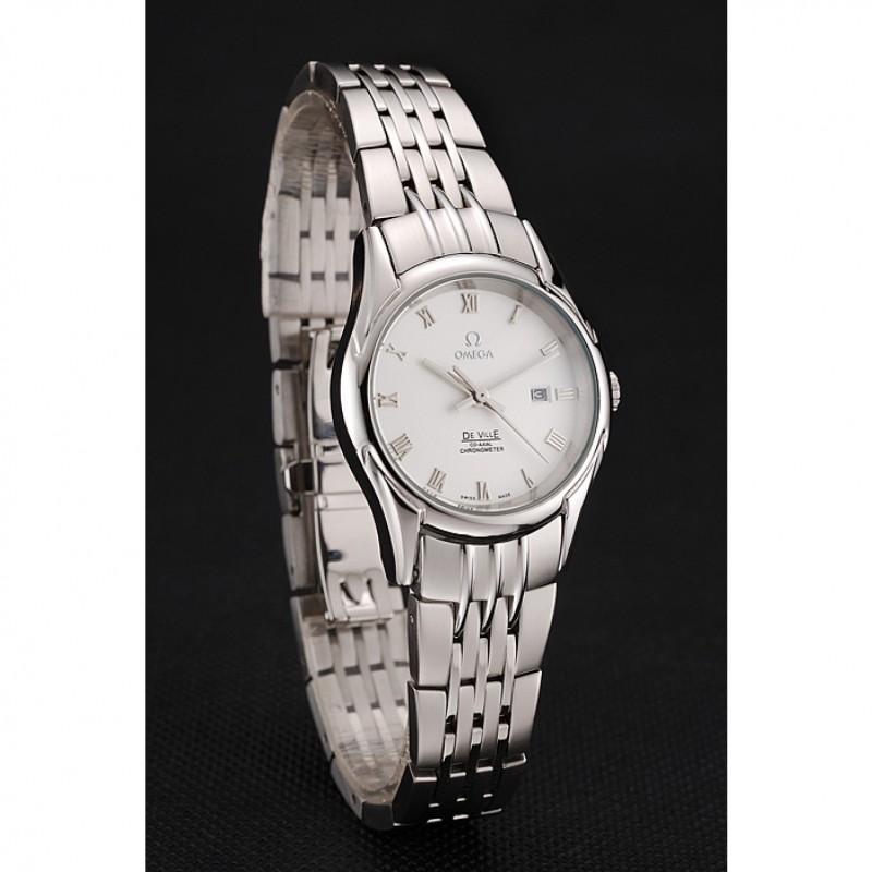 Omega De Ville Ladies White Dial Roman Numerals Stainless Steel Case And Bracelet 1453792-2
