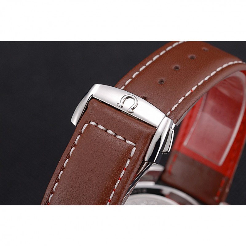 Omega Speedmaster Blue Dial Stainless Steel Case Brown Leather Strap 622807-6