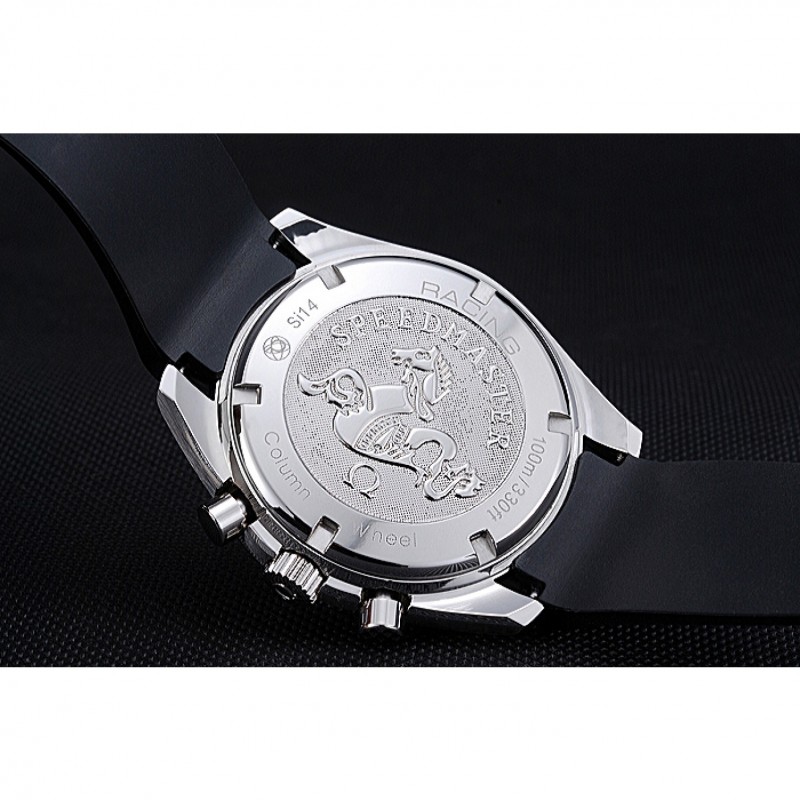 Omega Speedmaster Black Rubber Strap White Dial 622040-6