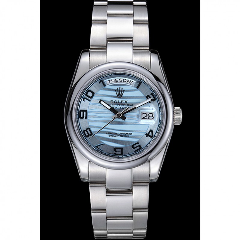 Rolex DayDate Polished Silver Bezel White Dial 7470-1