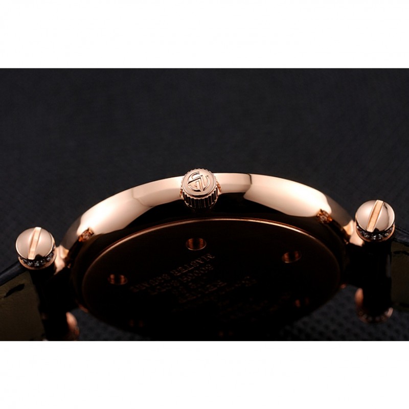 Franck Muller Double Mistery 4 Saisons Black Dial Rose Gold Case Black Leather Strap-8