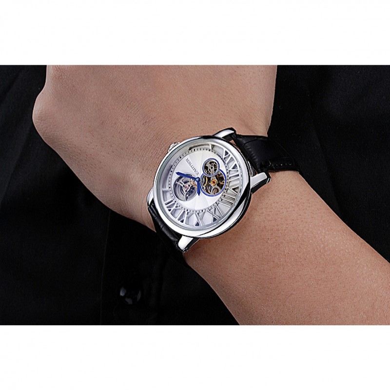 AAA Replica Watches Cartier Rotonde Reversed Tourbillon White Dial 621948-8