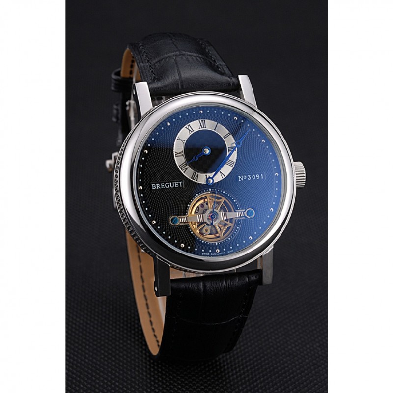 Breguet Classique Complications Stainless Steel Case Black Leather Strap 80158-2