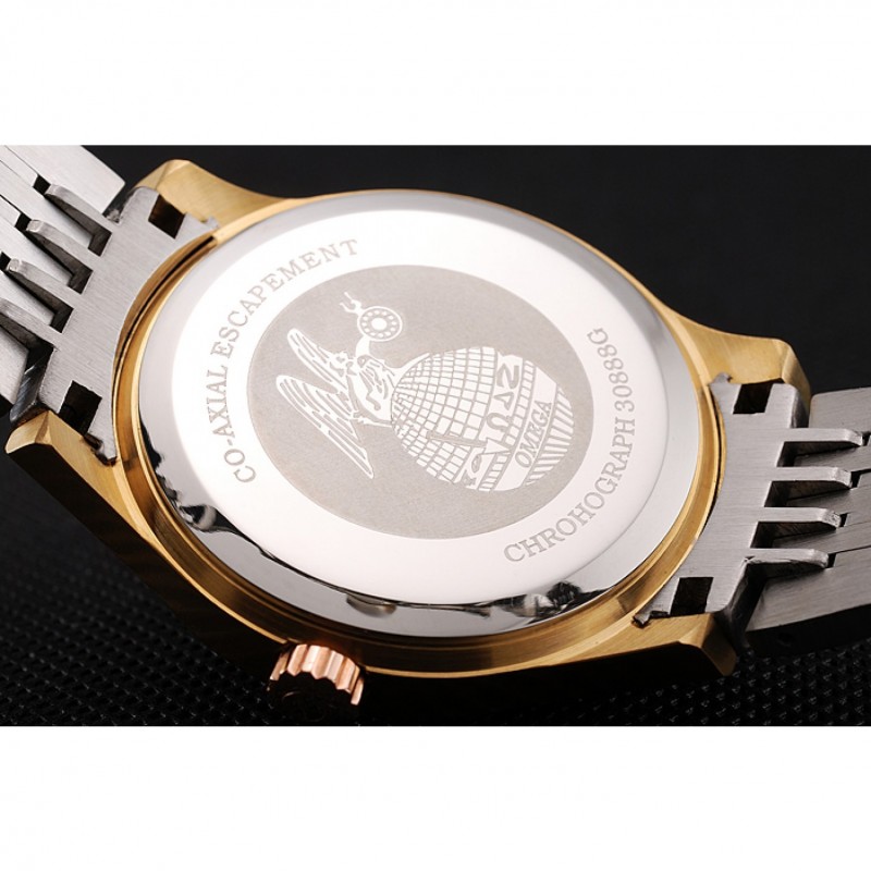Omega De Ville White Dial Gold Case Two Tone Bracelet 1453785-7