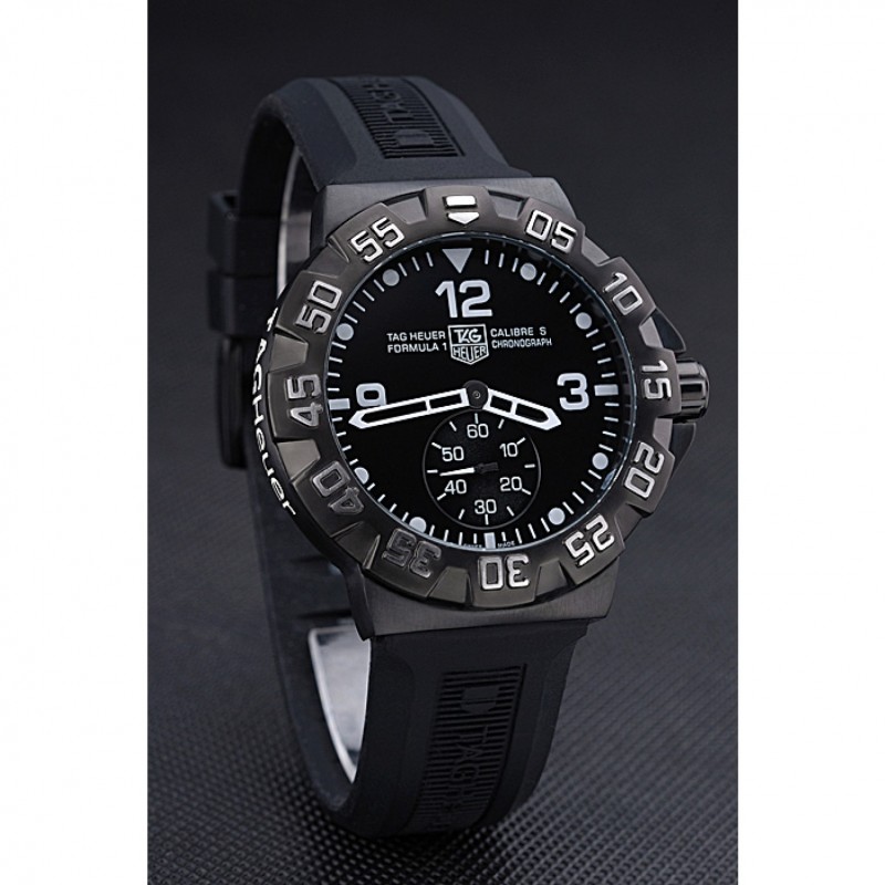 Best Tag Heuer Formula One Grande Date Black Dial Rubber Bracelet 622275-2