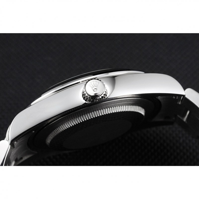 Swiss Rolex Milgauss Black Dial Orange Markings Stainless Steel Case And Bracelet-8