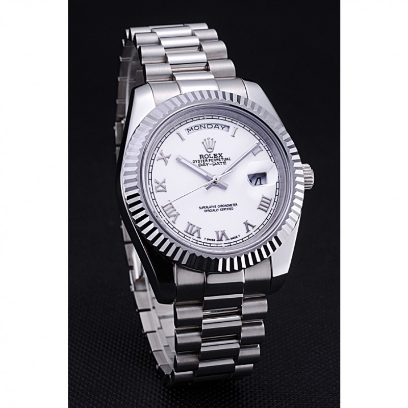 Rolex Day-Date White Dial Stainless Steel Bracelet 622547-2