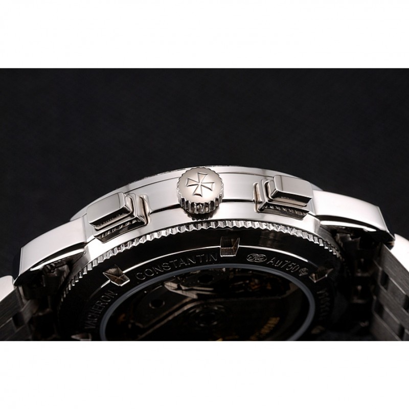 Swiss Vacheron Constantin Patrimony Traditionnelle Chronograph White Dial Stainless Steel Case And Bracelet 1453755-8