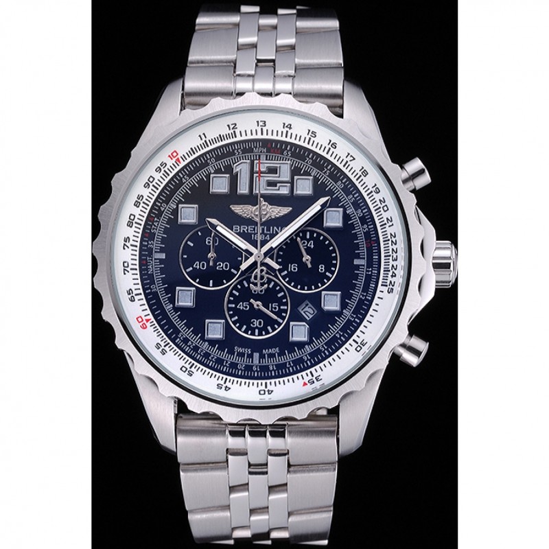 Breitling Professional Chronospace Black Dial Stainless Steel Bracelet 622505-1