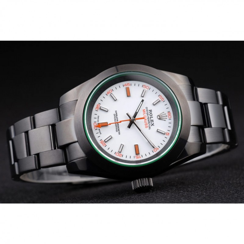 Rolex Milgauss Pro-Hunter Tinted Green Saphire White Dial-3