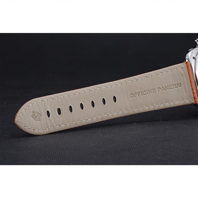 Panerai Radiomir Stainless Steel Bezel Cognac Leather Bracelet 622327-6