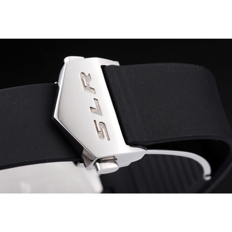 Tag Heuer Swiss SLR Tachymeter Bezel Black Rubber Strap White Dial-5