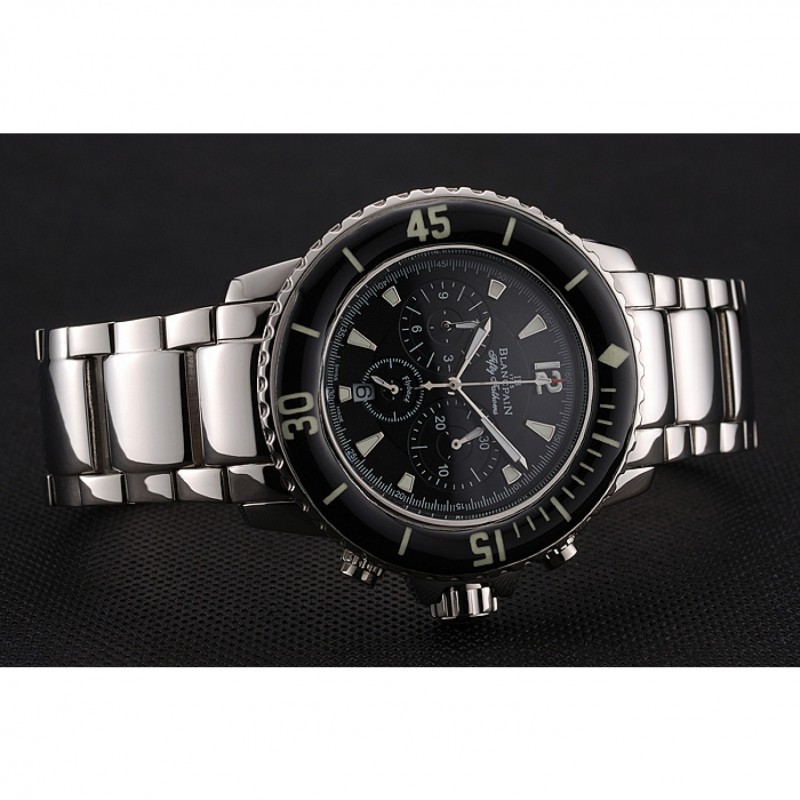 Blancpain Fifty Fathoms Flyback Chronograph Black Dial Stainless Steel Case And Bracelet 1453771-3