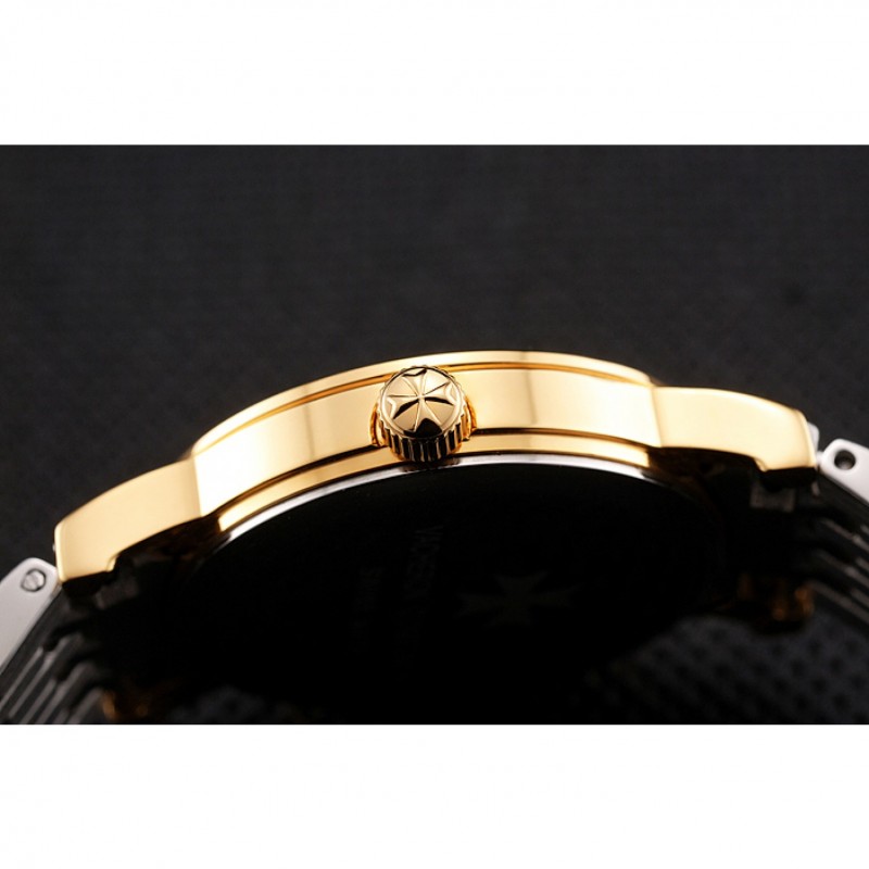 AAA Replica Watches Vacheron Constantin Fine Gold Dial With Diamonds Gold Case Two Tone Bracelet-8
