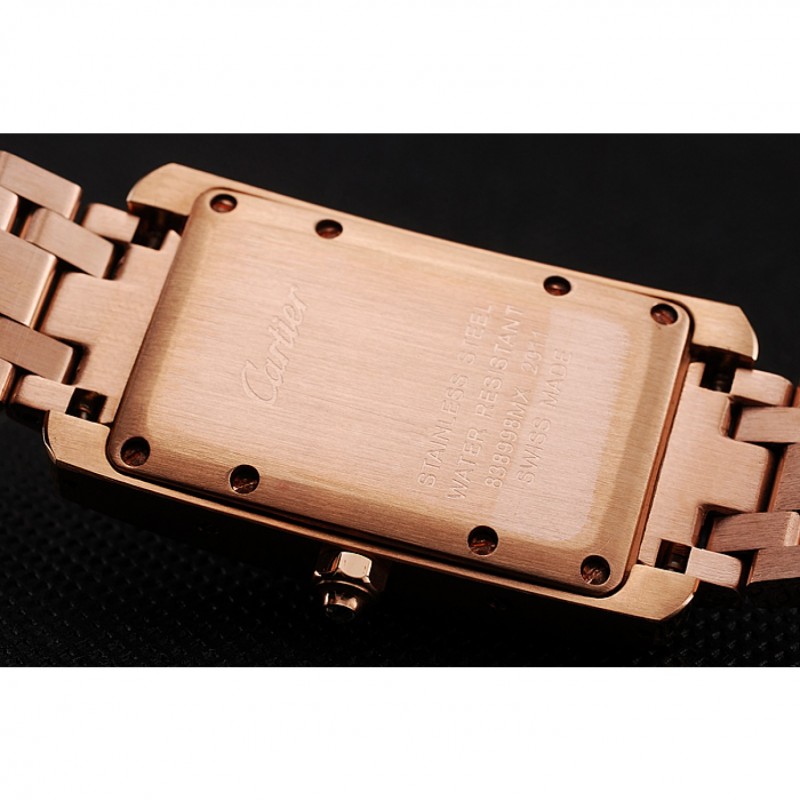 Cartier Tank Americaine White Dial Diamond Bezel Rose Gold Case And Bracelet 1453779-7