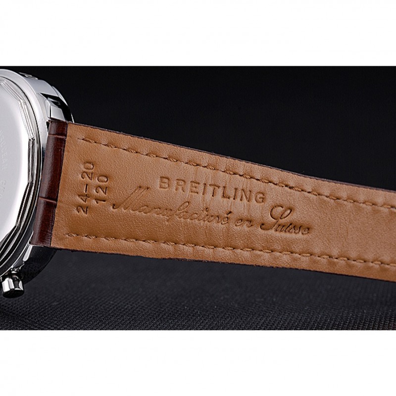 High End Replica Watches Breitling Transocean Chronograph White Dial Stainless Steel Case Brown Leather Bracelet 622243-8