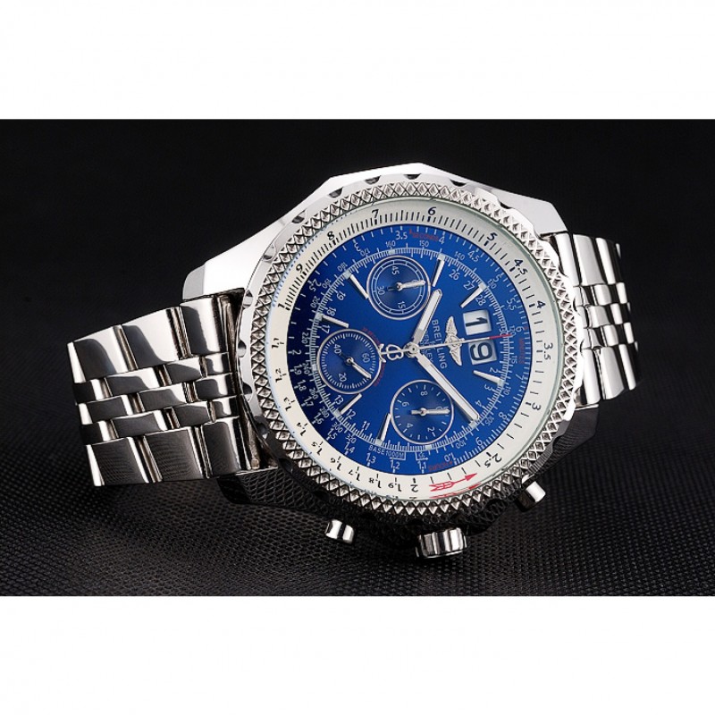 Breitling Bentley 6.75 Speed Blue Dial Stainless Steel Case And Bracelet 622214-3
