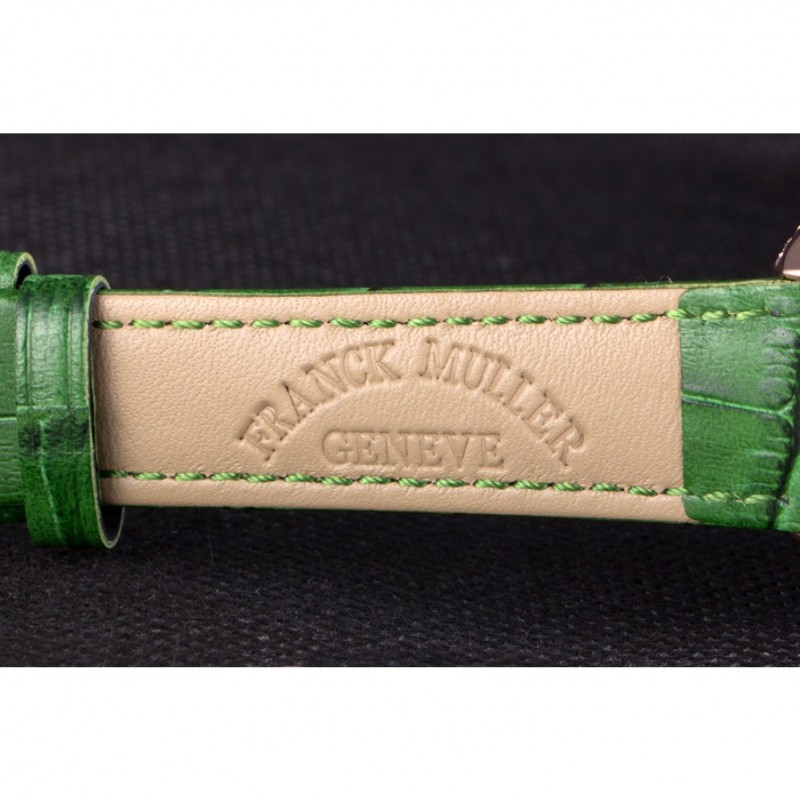 Franck Muller Casablanca Green Croco Leather Band Crystal Encrusted Bezel 621646-8