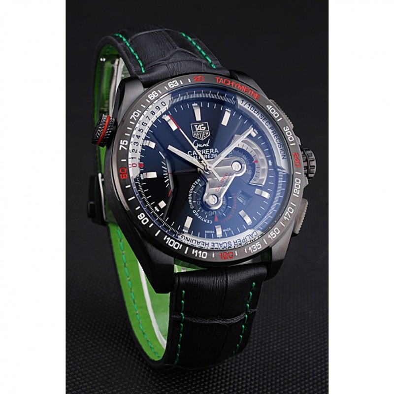 Tag Heuer Carrera Black Stainless Steel Case Black Dial 98247-2