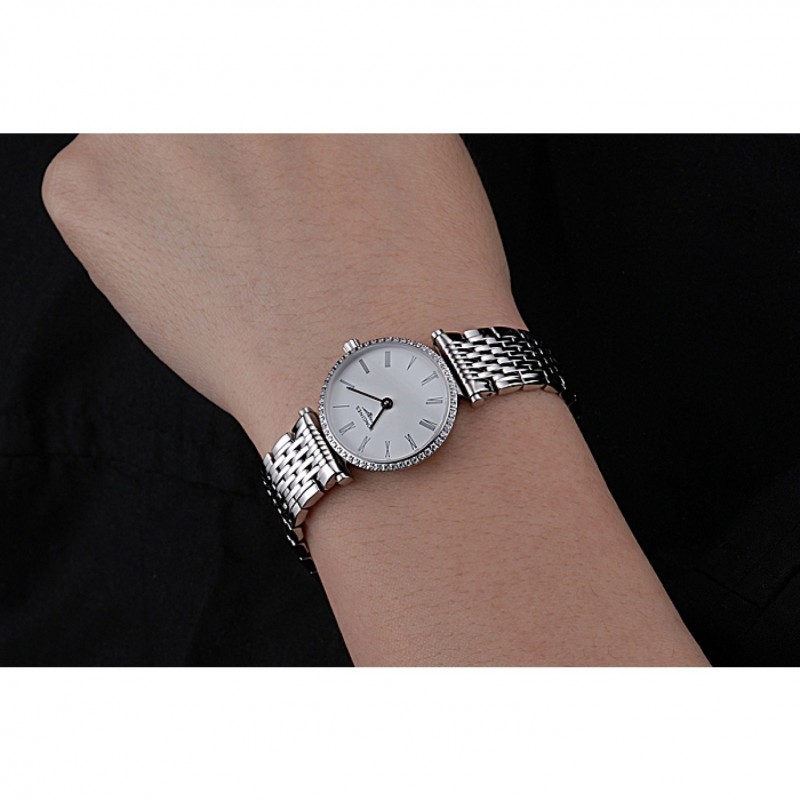 Longines La Grande Classique Stainless Steel White Dial Diamond Bezel Femme 622110-8