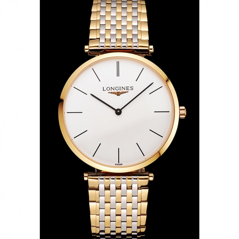 Swiss Longines Grande Classique White Dial Gold Case Two Tone Bracelet-1