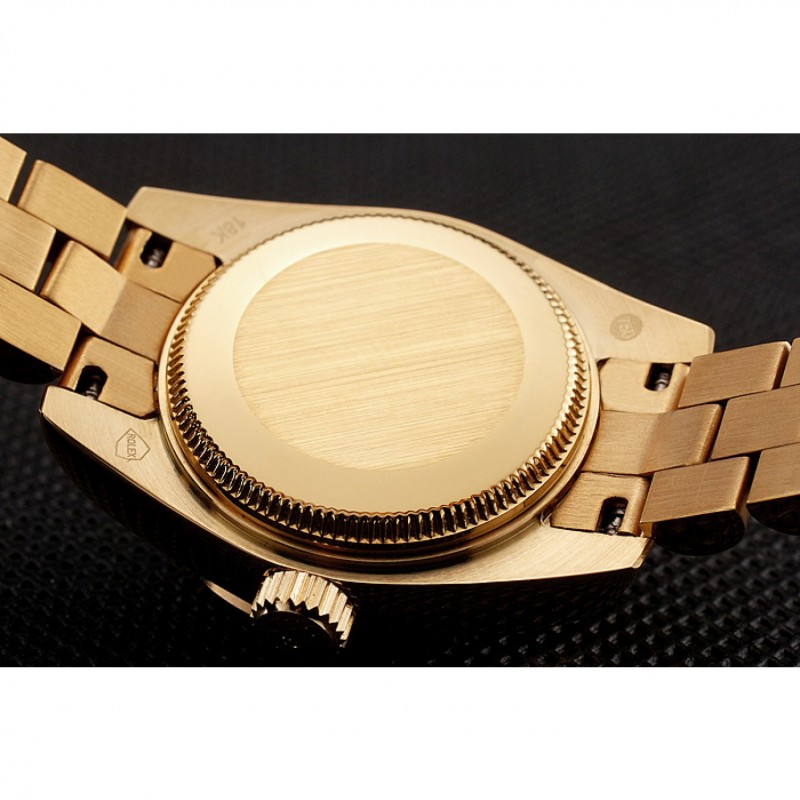 SS Replica Watches Swiss Rolex Lady-Datejust Champagne Dial Diamond Bezel Gold Bracelet 1454095-7