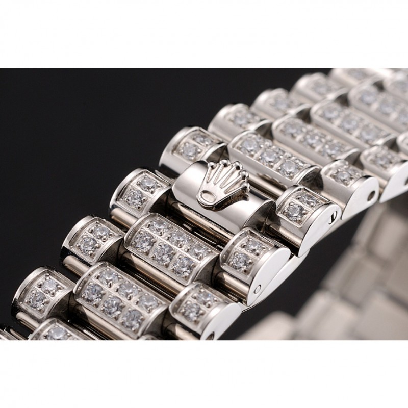 Best Replica Watches Swiss Rolex Day-Date Diamond Pave Dial Diamond Case Diamond Bracelet 1453950-4