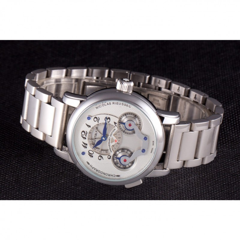 SS Replica Watches Montblanc Nicolas Rieussec Anniversary Edition Stainless Steel Bracelet 621629-4