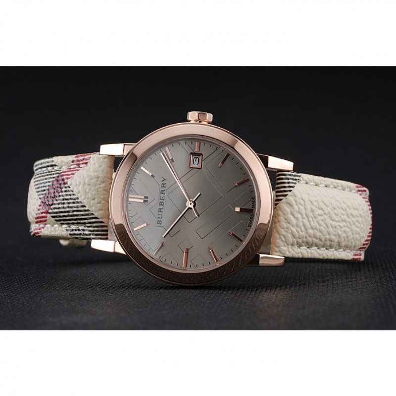 Burberry The City Classic Grey Dial Haymarket Bracelet 622566-4