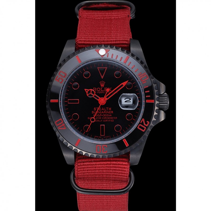 Rolex Stealth Submariner Red Nylon Strap 622010-1