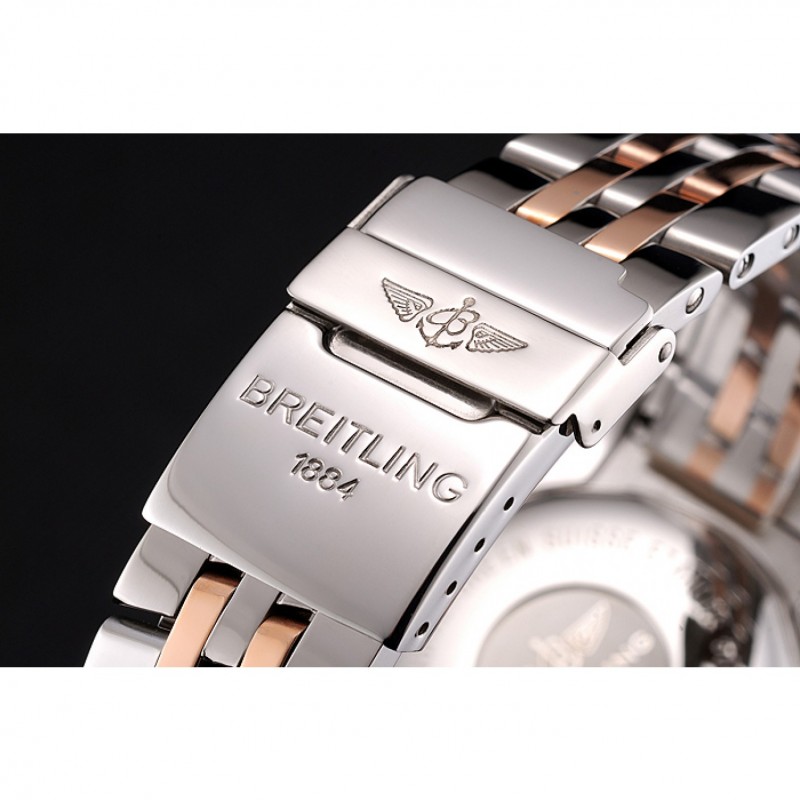 High Quality Breitling Chronomat 44 Black Dial with White Subdials 2 Tone Stainless Steel Bracelet 622509-6