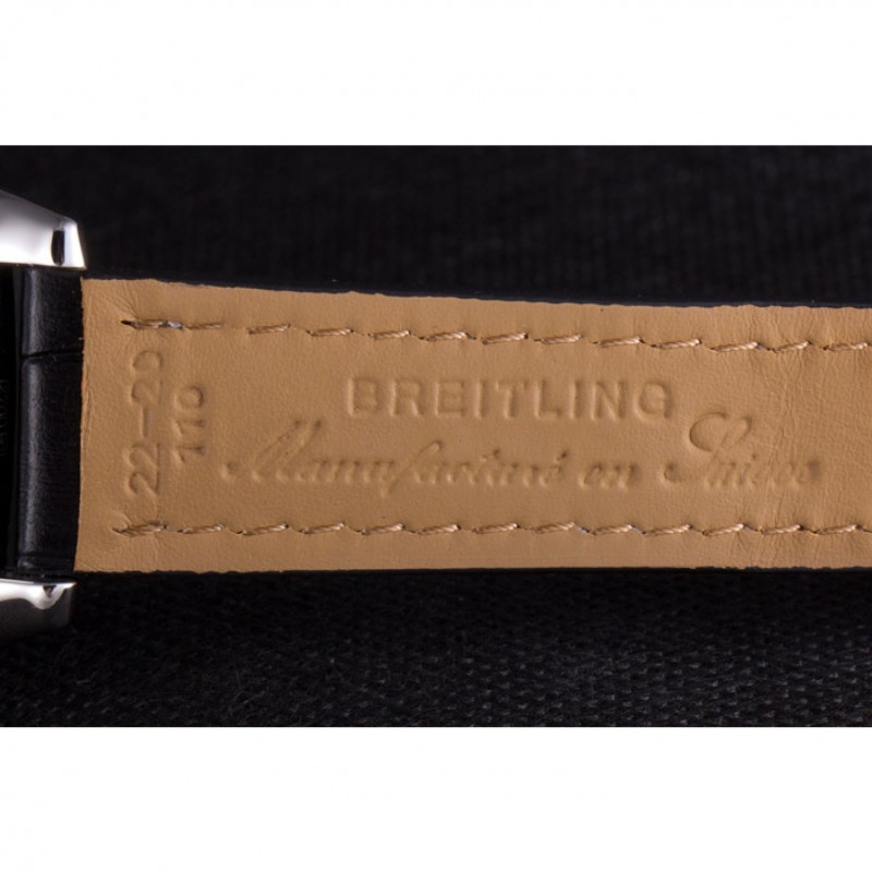 Swiss Breitling Chronomat Black Dial with Black Leather Band 621520-8