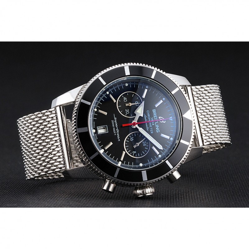 Breitling Superocean Heritage Chronographe 44 Black Dial And Bezel Stainless Steel Case And Bracelet-3