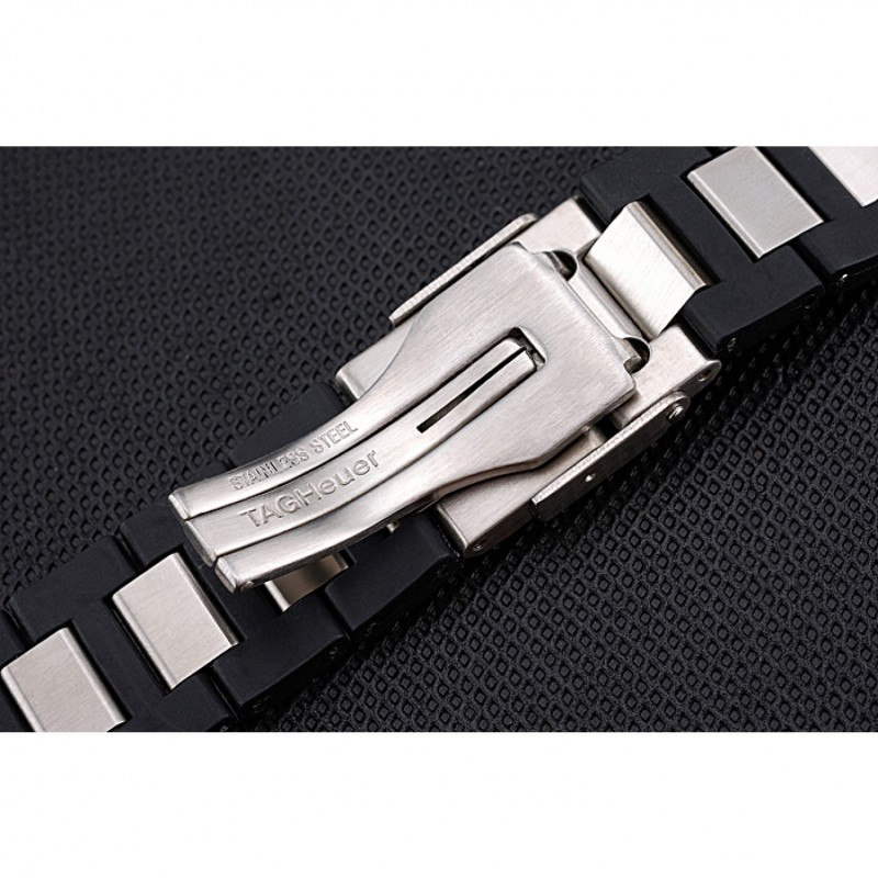 Tag Heuer Plated Stainless Steel and Black Rubber Bracelet 622501-6