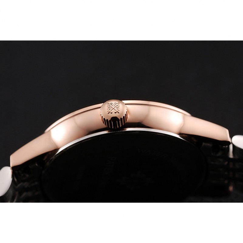 Patek Philippe Calatrava Ladies White Dial Blue Numerals Rose Gold Case Two Tone Bracelet 1453830-8