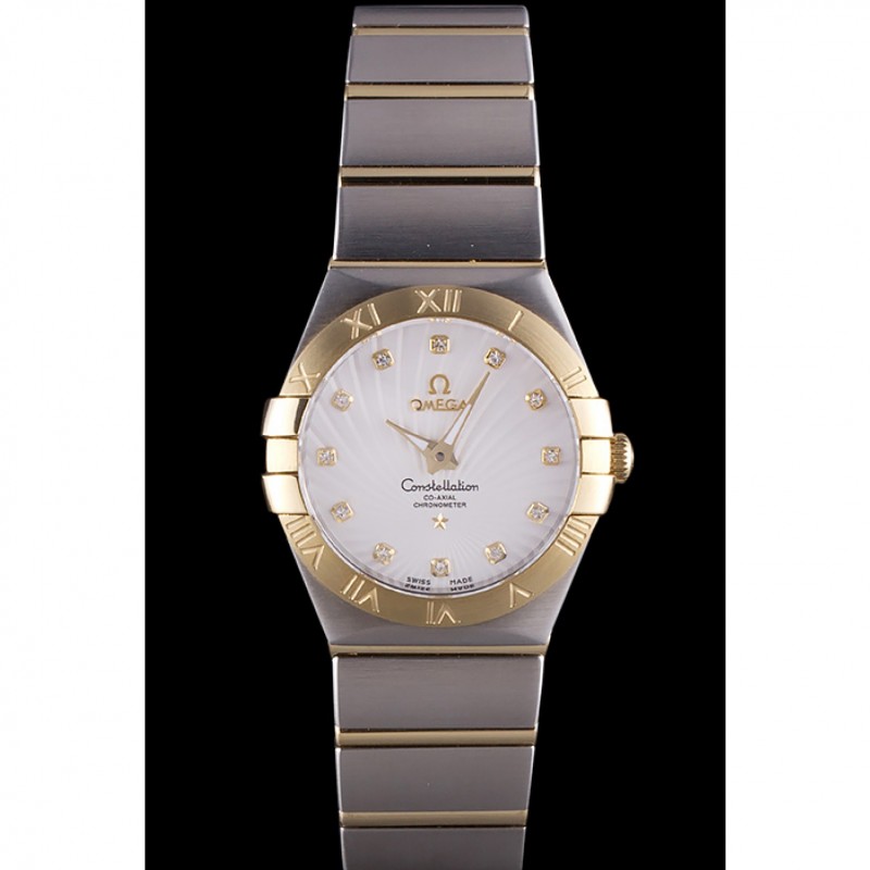 High End Replica Watches Omega Constellation Gold Bezel Two Tone Band som95 621475-1