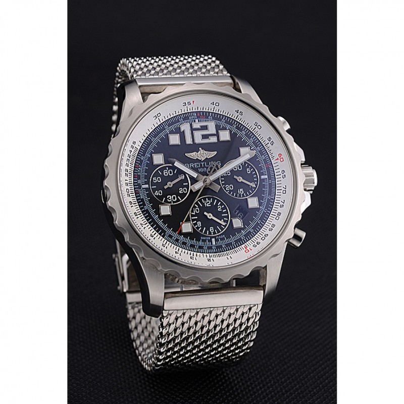 Swiss Breitling Professional Chronospace Black Dial Stainless Steel Case And Bracelet 622874-2