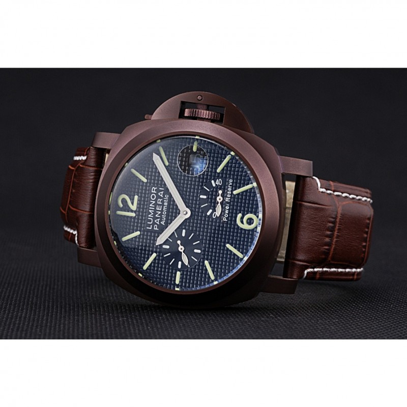 Panerai Luminor Brown Leather Strap Black Dial 80165-3