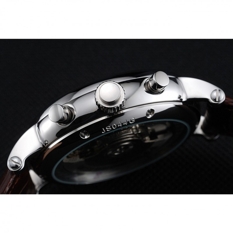 Patek Philippe Grand Complications Annual Calendar White Dial Silver Case Brown Leather Bracelet 1454233-8