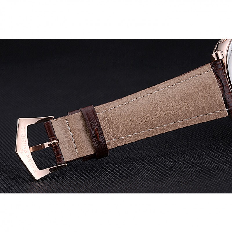 Patek Philippe Grand Complications Gold Case White Dial Arabic Numerals Brown Leather Bracelet 622255-4
