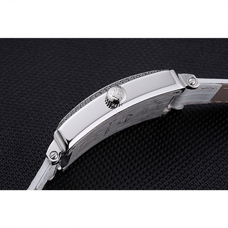 Franck Muller Long Island Classic White Dial Diamonds Case White Leather Band 622368-7