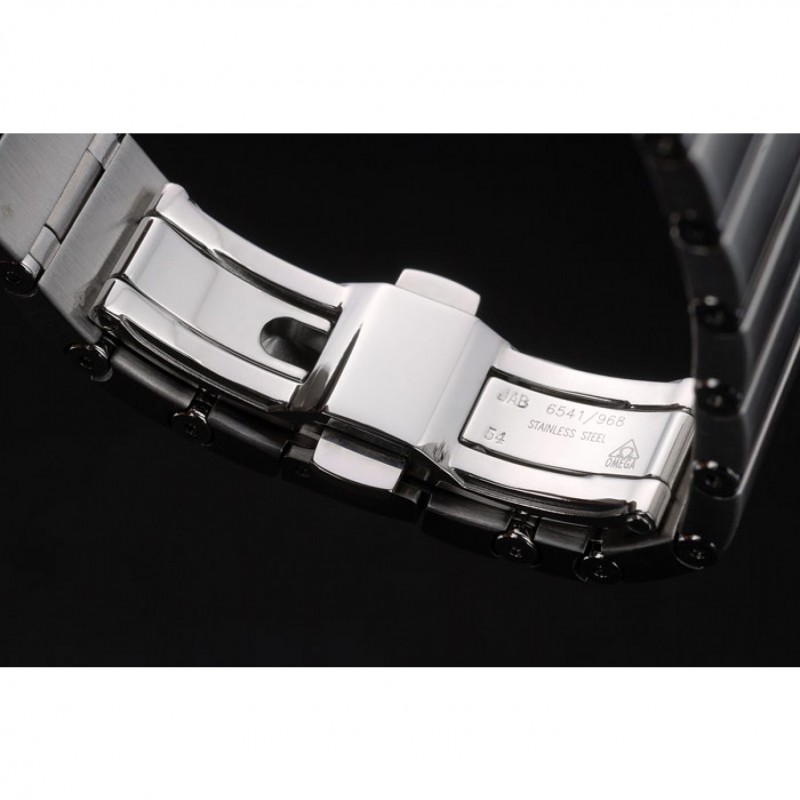 AAA Swiss Lady Omega Constellation Crystal Encrusted Bezel Silver Radial Dial 80291-6