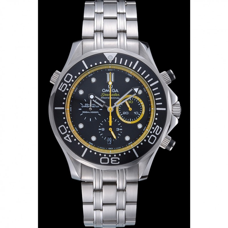 SS Replica Watches Omega Seamaster Professional Emirates Team 2013 Black 622060-1