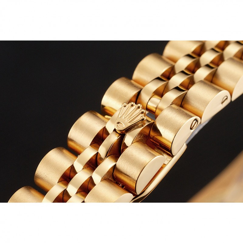 Swiss Rolex Lady-Datejust Champagne Dial Diamond Bezel Gold Jubilee Bracelet 1454096-5
