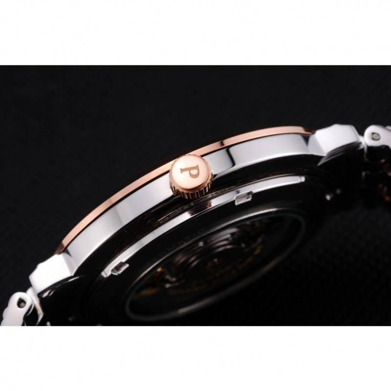 Swiss Piaget Traditional Blue Dial Gold Case Two Tones Stainless Steel Strap-5
