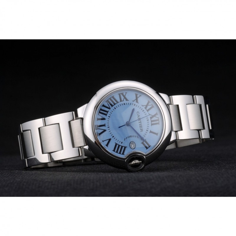Best Replica Watches Cartier Ballon Bleu 38mm Blue Dial Stainless Steel Case And Bracelet-3