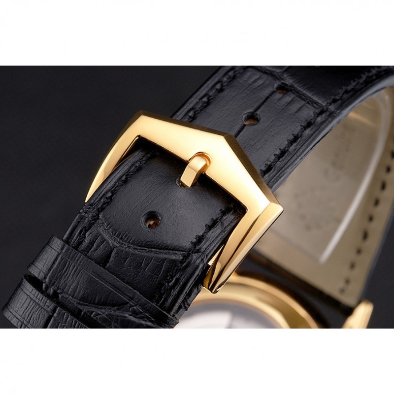 Swiss Patek Philippe Grand Complications Perpetual Calendar Blue Dial Gold Case Diamond Bezel Black Leather Strap-5