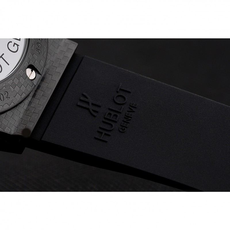High Quality Replica Watches Hublot Big Bang Carbon Dial With Red Markings Carbon Case And Bezel Black Rubber Strap 622775-6