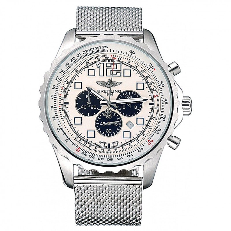 Breitling Navitimer Stainless Steel Strap Beige Dial-0