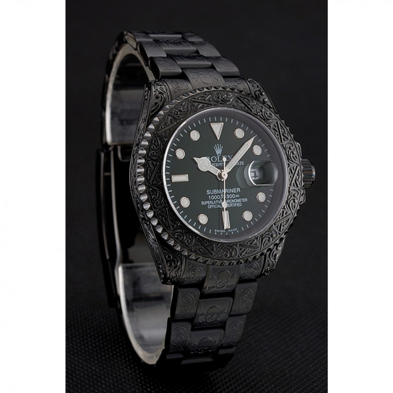 Rolex Submariner Skull Limited Edition Green Dial All Black Case And Bracelet 1454076-2